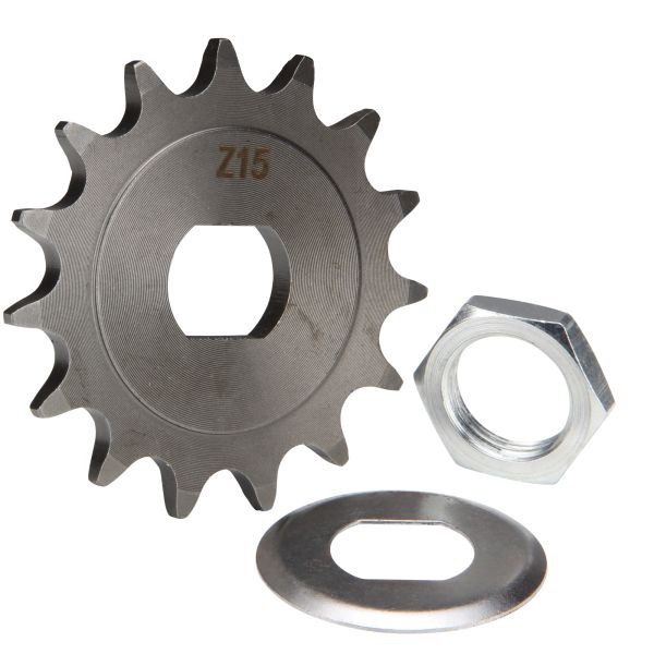 Ritzel 15 Zähne + Sicherung + Mutter für Simson S51 Schwalbe KR51/2 (102364)