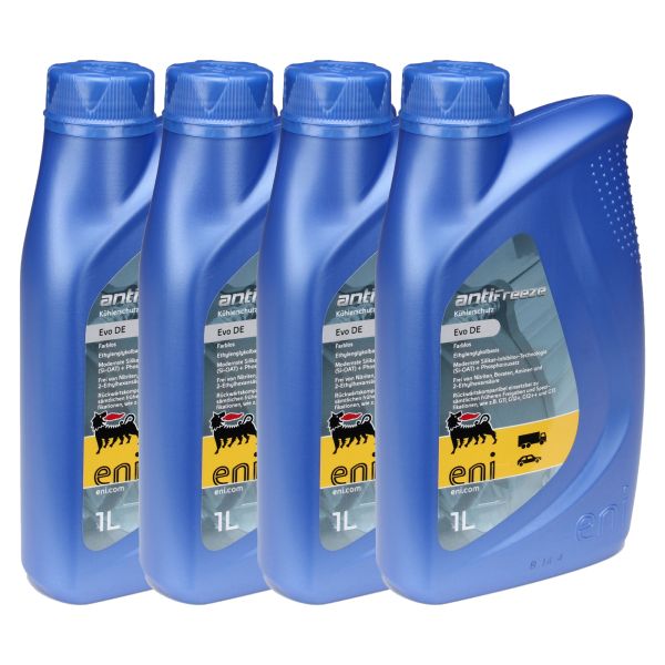 Kühlflüssigkeit Frostschutz Konzentrat -36° 4x 1L Eni Agip Antifreeze EVO DE farblos ++ 4 Liter (1031014)