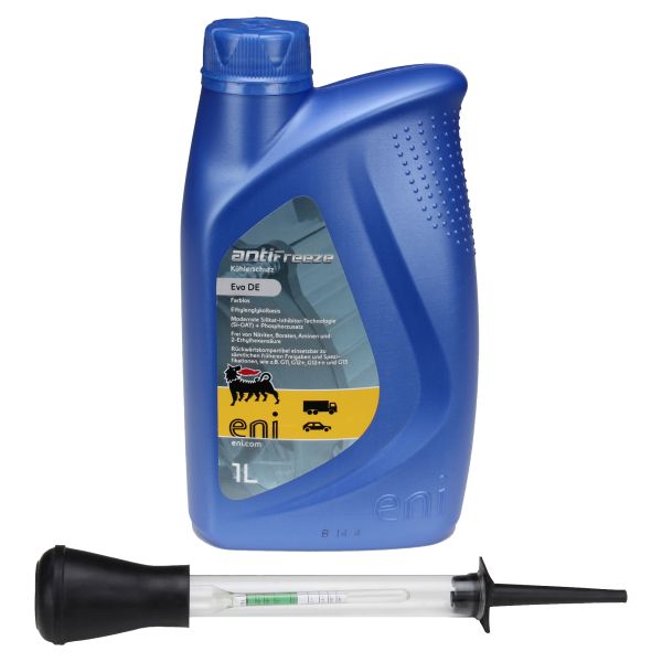 Kühlflüssigkeit Frostschutz Konzentrat -36° 1L Eni Agip Antifreeze EVO DE farblos ++ 1 Liter + Frostschutzprüfer (103101s_24062807222613)