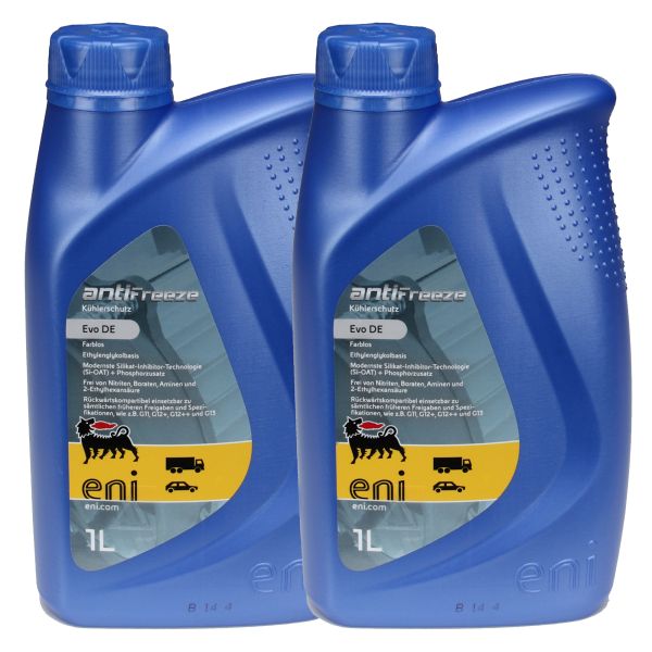 Eni Antifreeze EVO DE Kühlerschutz bis -36°, farblos, 2x1 Liter (1031012)